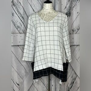 Yushi Tunic Window Pane Pattern Pockets M